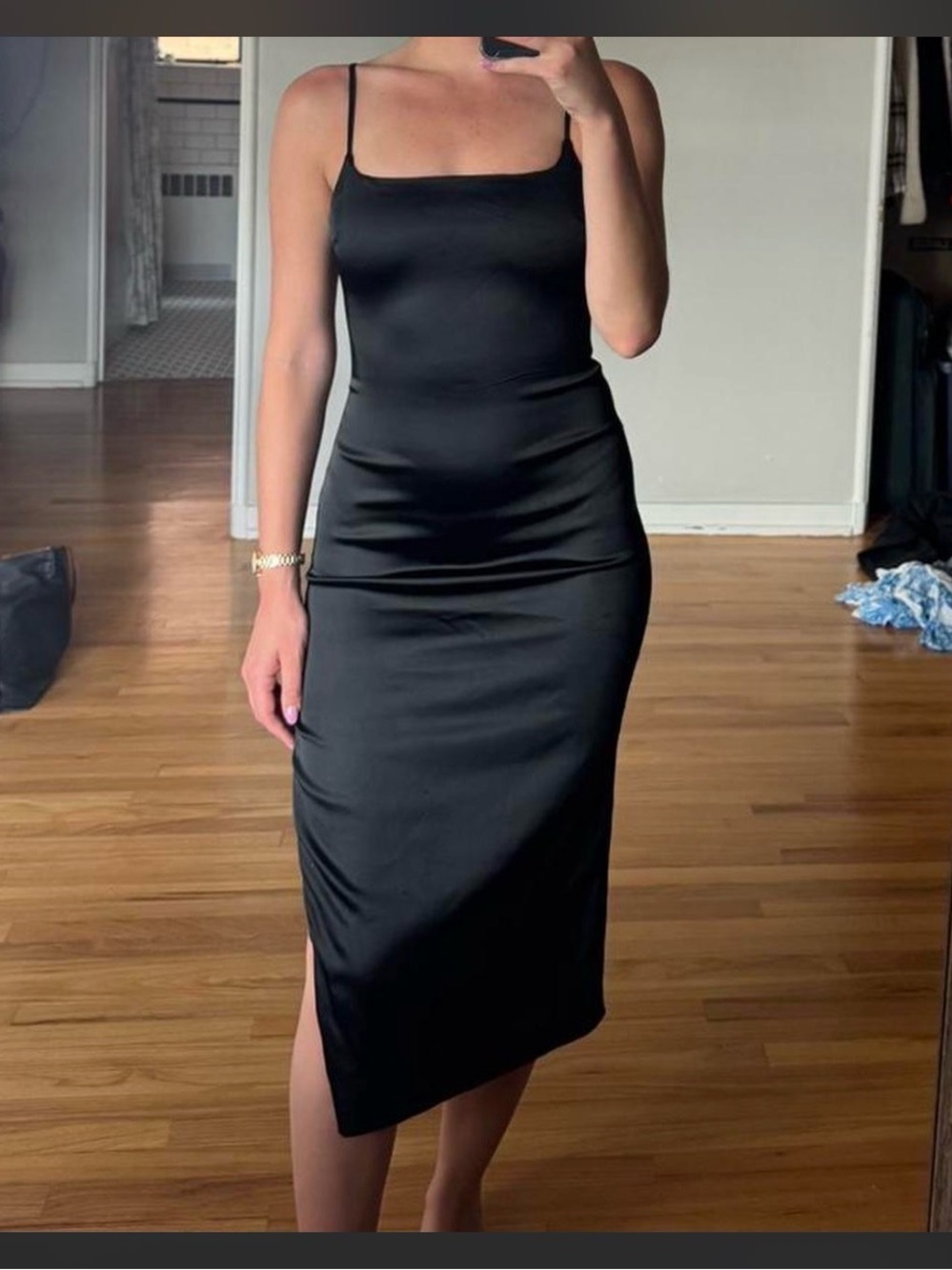 NWT - Abercrombie & Fitch - Stretch Satin Cocktail Dress - Black